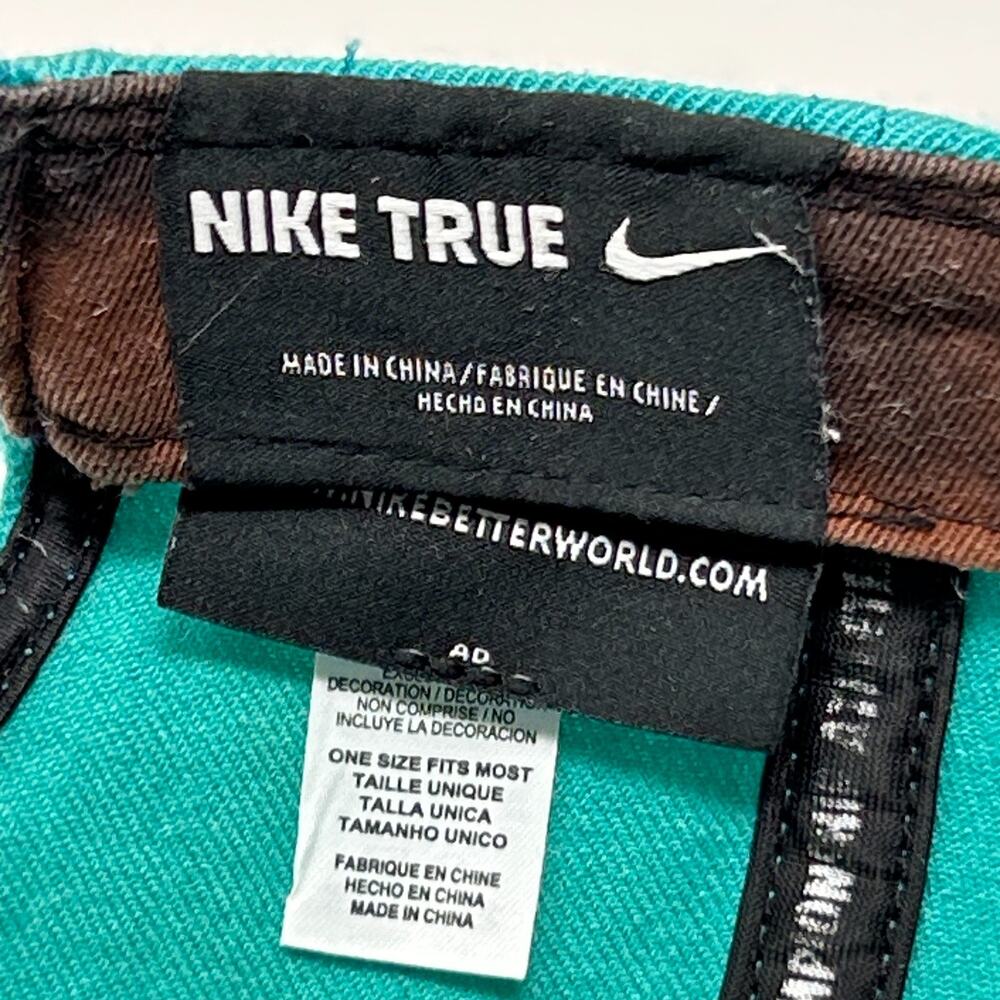 Nike True Swoosh Logo Wool Hat Baseball Cap Snapback 6 Panel Green - Picture 8 of 10